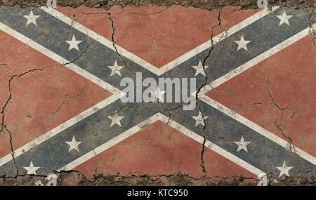 Old grunge vintage American US Confederate flag Stock Photo