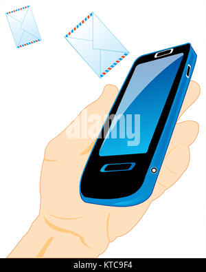 Mobile telephone in hand Stock Photo