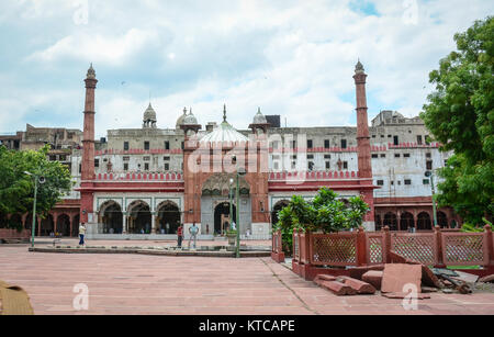 Delhi, India - Jul 26, 2015. People at the Islam Mosque in Old Delhi, India. Stock Photo