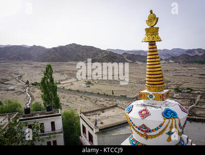 Small stupa of Tibetan monastery in Ladakh, North of India. Stock Photo