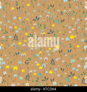Blossoming Field. Floral Seamless Pattern Stock Photo