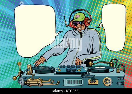 DJ African boy party mix music Stock Photo