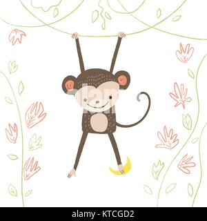 Monkey illustration Stock Vector