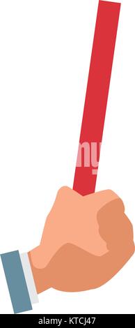 Hand with stick teaching Stock Vector
