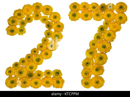Arabic numeral 27, twenty seven, from 