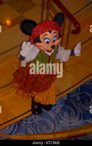 Minnie Mouse Character on the Disney Dream cruise ship Stock Photo