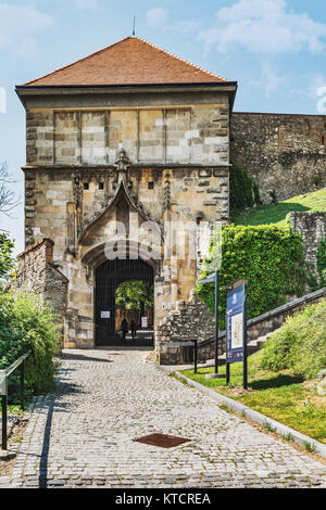 Sigismund Gate (Zigmundova brana) is a castle gate to Bratislava castle. Bratislava castle is located in Bratislava, the capital of Slovakia in Europe Stock Photo