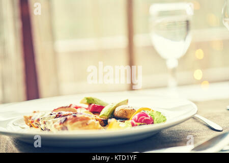 mixed food in modern restaurnat , holiday concept Stock Photo