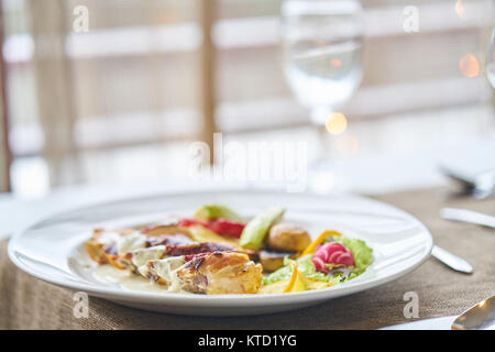 mixed food in modern restaurnat , holiday concept Stock Photo