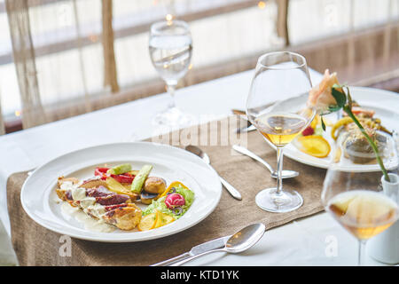 mixed food in modern restaurnat , holiday concept Stock Photo