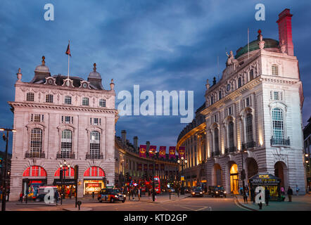 LONDON, UK - JUNE 17, 2013: Regent Street decorated with flags to celebrate the 60th Anniversary of Queen Elizabeth II Coronation.  London's West End, Stock Photo