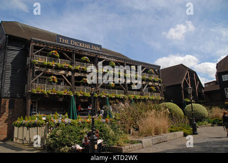 London, United Kingdom - April 25, 2015: The Dickens Inn Pub at St Katharine Docks Stock Photo