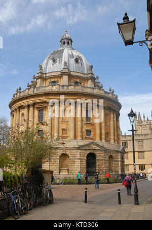 Oxford, United Kingdom - April 12, 2015: Radcliffe Square photographed from Catte Street Stock Photo
