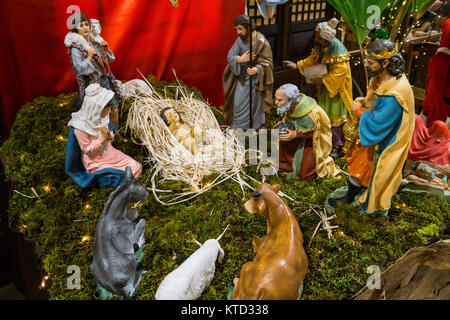 Biblical figures depicting the nativity,SM City,Cebu,Philippines Stock Photo