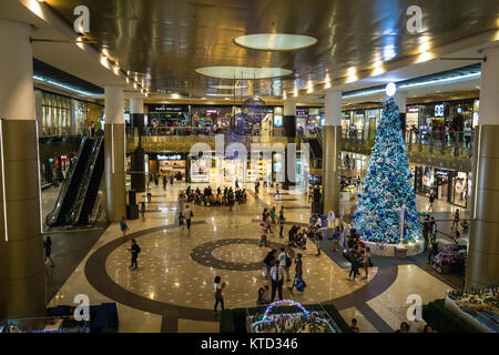 Large blue artificial decorated in the North Wing Area of SM Cebu City,Cebu,Philippines Stock Photo