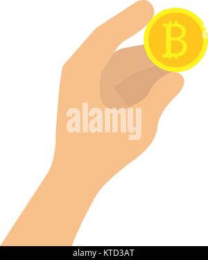 Hand holding bitcoin Stock Vector