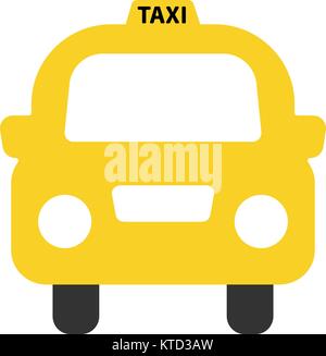 A simple vector icon of a generic yellow taxi Stock Vector