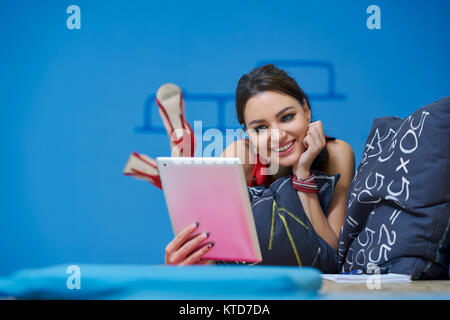 startup business, software developer working on computer at modern office Stock Photo