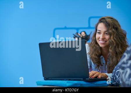 startup business, software developer working on computer at modern office Stock Photo