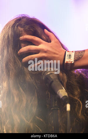 The Belgian heavy punk band Oathbreaker performs a live concert at ...