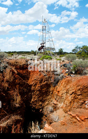 Old Gold Rush Mine Shaft Stock Photo