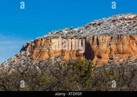 Fresh snow on mountain near Coral Pink Sand Dunes State Park, Utah, USA Stock Photo