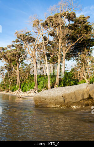 Rocky and sandy beach on Andaman islands Stock Photo