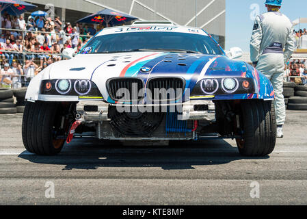 Lviv, Ukraine - June 7, 2015:  Drift car brand BMW parked in a park-service before the start of the championship of drifting near Arena - Lviv stadium Stock Photo