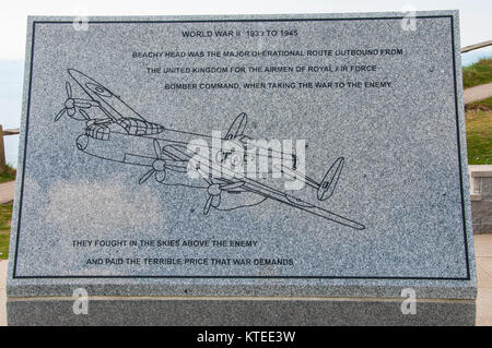 RAF Bomber Command Memorial stone, Beachy Head, East Sussex, UK Stock Photo