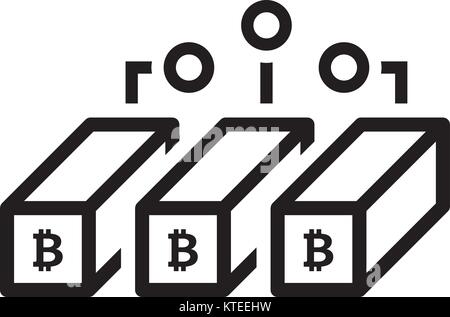 Bitcoin Mining Icon. Stock Vector