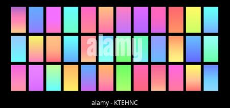 Big collection of saturated gradients backgrounds in light tones Stock Vector