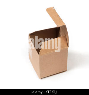 Small cardboard box isolated on white background Stock Photo