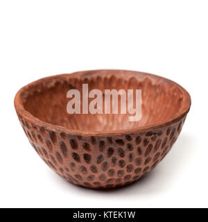 Clay bowl isolated on white background Stock Photo