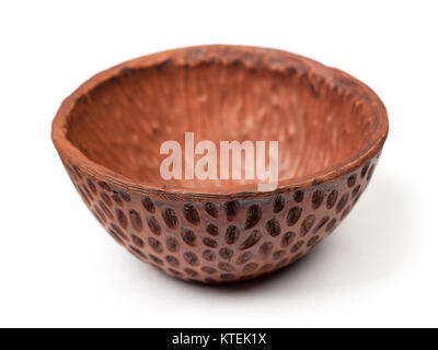 Clay bowl isolated on white background Stock Photo