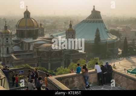 VILLA OF GUADALUPE, MEXICO CITY, DECEMBER 02, 2017 - Visitors enjoy a panoramic view of the Villa of Guadalupe. Stock Photo