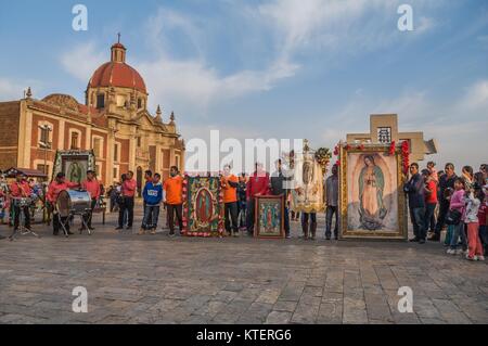 VILLA OF GUADALUPE, MEXICO CITY, DECEMBER 02, 2017 - Each year millions of pilgrims arrive to La Villa, even on days before December 12. Stock Photo