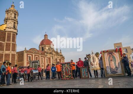 VILLA OF GUADALUPE, MEXICO CITY, DECEMBER 02, 2017 - Each year millions of pilgrims arrive to La Villa, even on days before December 12. Stock Photo