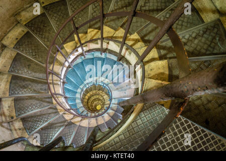 Spiral staircase inside Arc de Triomphe in Paris Stock Photo