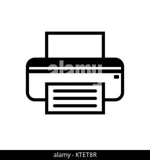 Fax icon in black and white Stock Vector