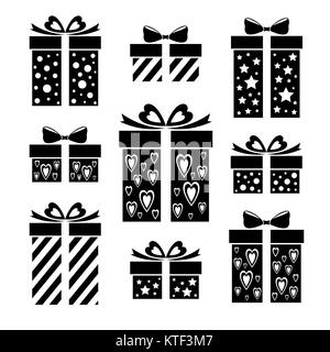 Set gift icons Collection of vector gift box signs Stock Vector