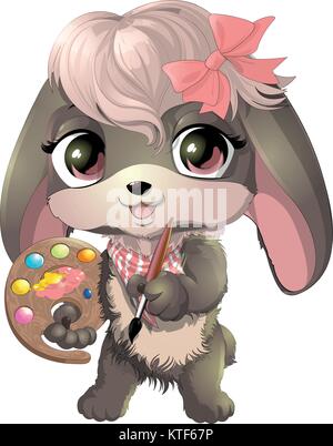 Happy cartoon puppy . Stock Vector
