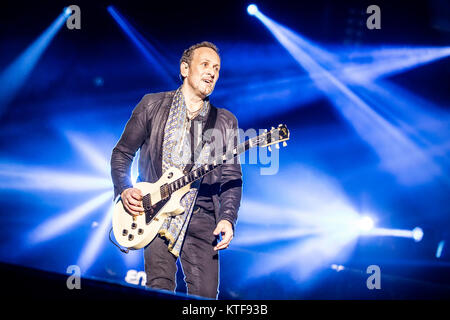 The English rock band Def Leppard performs a live concert at the Swedish music festival Sweden Rock Festival 2015. Here guitarist Vivian Campbell is seen live on stage. Sweden, 04/06 2015. Stock Photo