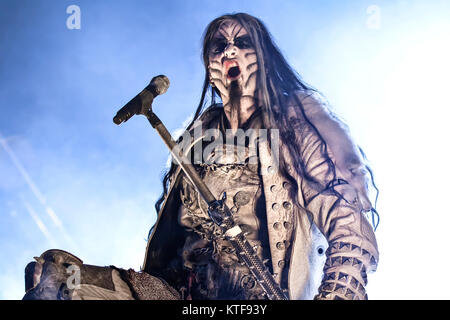 The Norwegian symphonic black metal band Dimmu Borgir performs live at Oslo  Spektrum. Here vocalist Shagrath is seen live on stage. Norway, 28/05 2011  Stock Photo - Alamy