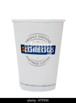 Greggs coffee cup, England, UK Stock Photo