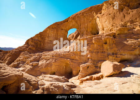 Arch in the rock. Timna Park. Israel Stock Photo