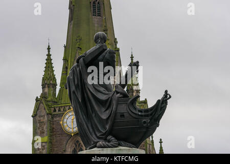 Birminghamm, UK - October 3rd, 2017 : Statue of Lord Horatio Nelson in the Bull Ring shopping centre. Stock Photo