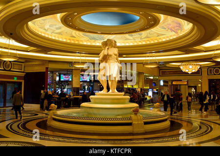 Las Vegas, Nevada, United States of America - November 19, 2017. Lobby of Caesars Palace casino hotel in Las Vegas, with statues and people. Stock Photo