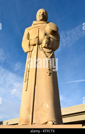 Bakersfield, California, United States of America - November 26, 2017. Large statue of Father Francisco Garces standing guard over Garces Circle in Ba Stock Photo