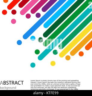 Cover with empty place for text. Color lines with bright dots.  Stock Vector