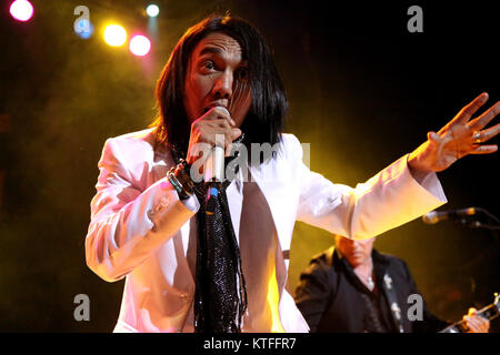 The American rock band Journey performs a live a live concert at Sentrum Scene in Oslo. Here vocalist Arnel Pineda is seen live on stage. Norway, 09/06 2009. Stock Photo